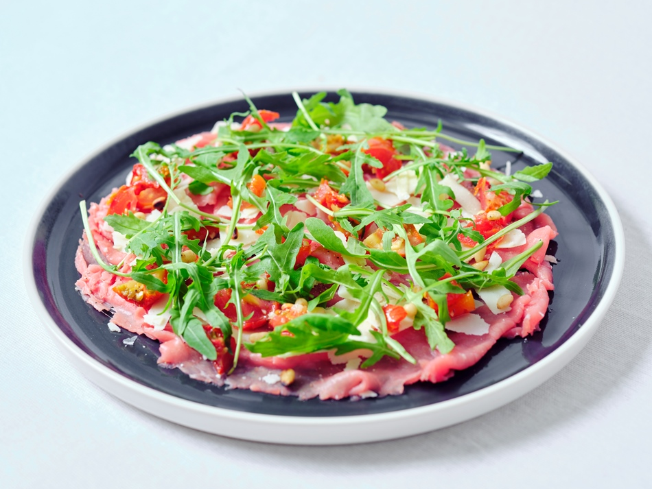 Bord carpaccio Wit-Blauw