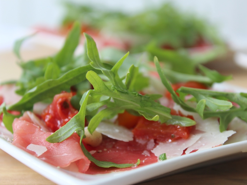 Bord carpaccio Wit-Blauw