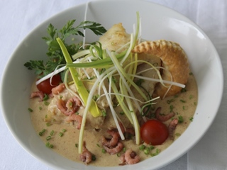 Lengfilet in een zacht mosterdsausje